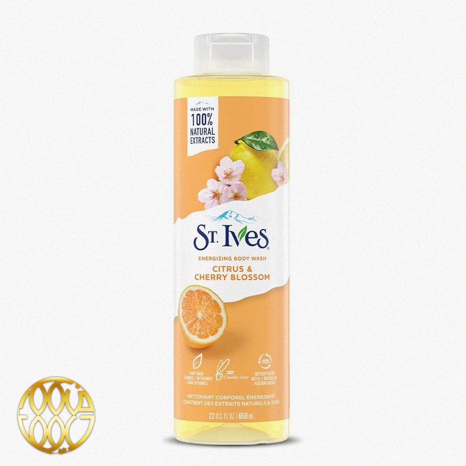 ژل دوش انرژیبخش سنت ایوز با رایحه مرکبات و شکوفه گیلاس (St. Ives Energizing Body Wash Citrus & Cherry Blossom) ۶۵۰ میل