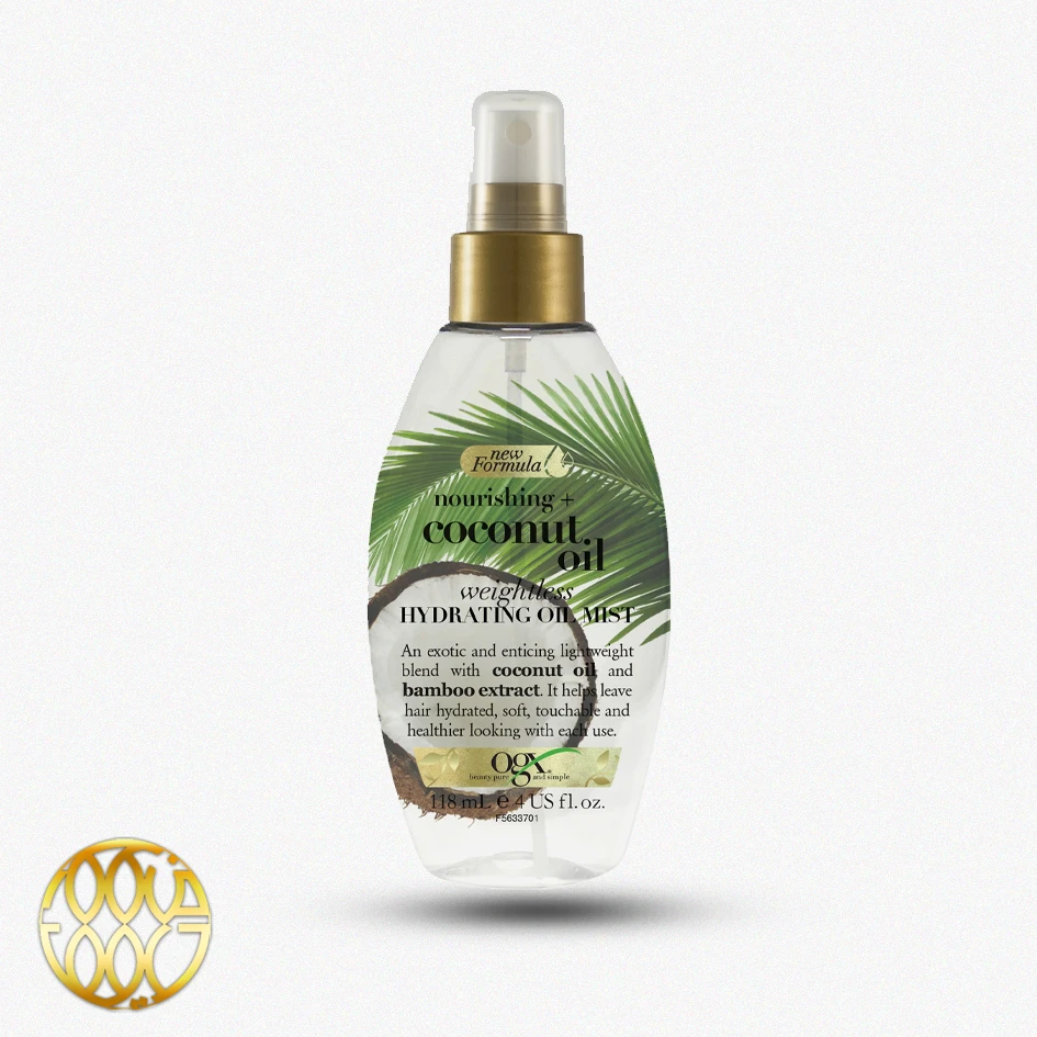 اسپری روغن نارگیل و بامبو او جی ایکس OGX (۱۱۸ میل) | آبرسان سبک، ضد وز و درخشان کننده مو