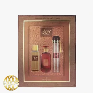 ست ادوپرفیوم یونیسکس ارض الزعفران موصوف قهوهای (Mousuf Brown) ۱۰۰ میل | عطر شرقی گرم و شیرین