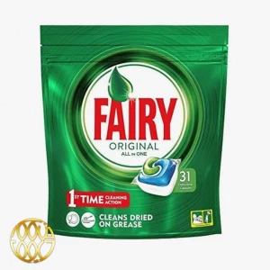 قرص ماشین ظرفشویی فیری اورجینال (Fairy Original) ۳۱ عددی ایتالیا | شوینده All-in-One با نمک و جلادهنده