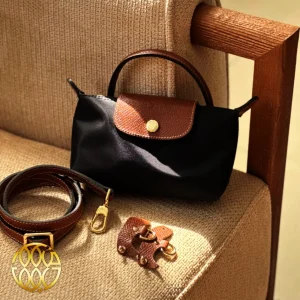کیف لانگ چمپ Longchamp لو پلیاژ کیفیت اصلی (سیم ارجینال) | کیف دوشی زنانه با بند چرمی بلند
