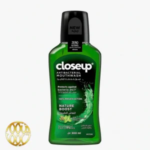دهانشویه آنتی باکتریال کلوزاپ مدل Nature Boost – فاقد الکل، حاوی هل و ریحان (۳۰۰ میلی‌لیتر)