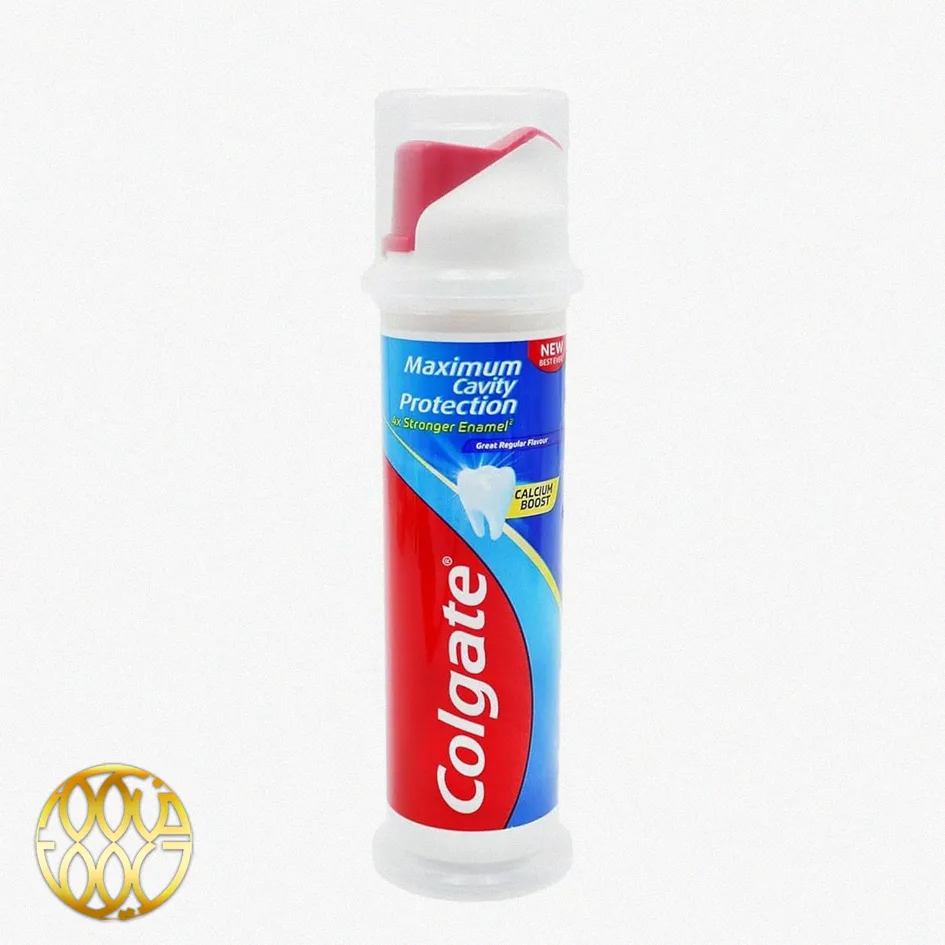 خمیر دندان کولگیت (Colgate) Maximum Cavity Protection با تقویت کلسیم – پمپی ۱۰۰ میلیلیتر | حداکثر محافظت از مینای دندان