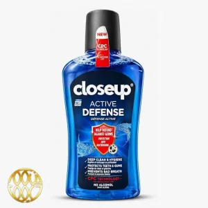 دهانشویه کلوزاپ مدل Active Defense با فناوری CPC – ۲۵۰ میلی‌لیتر | فاقد الکل و محافظت قوی